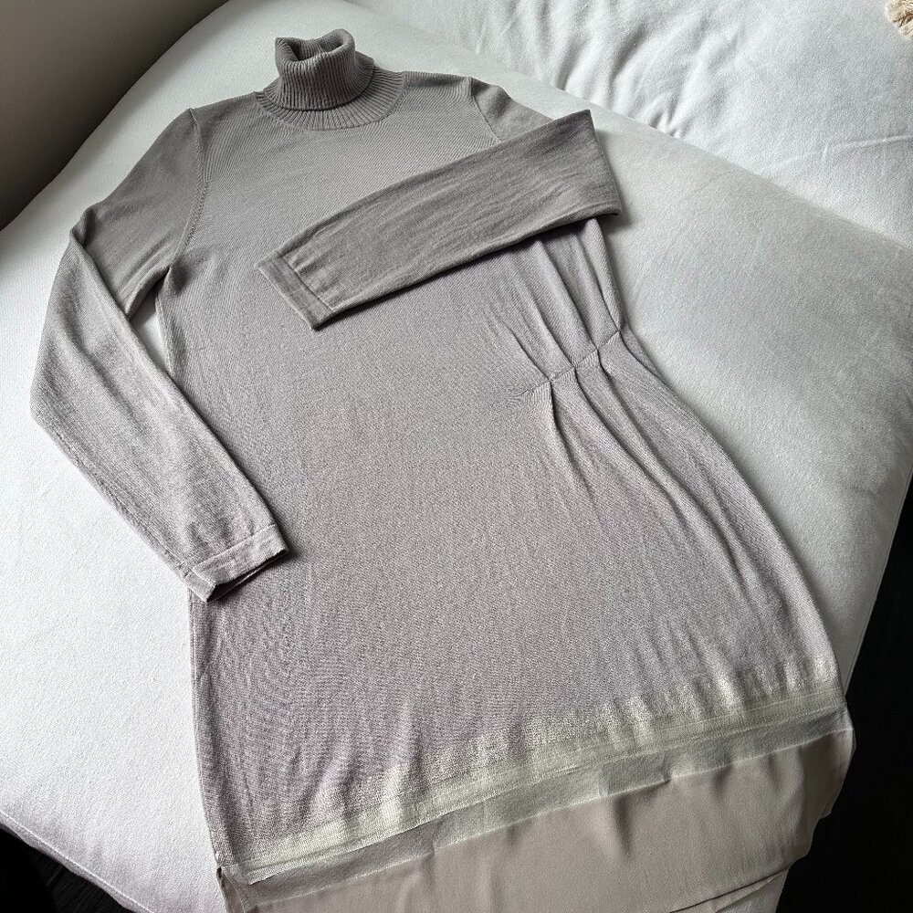 D. Exterior Luxurious Wool Sweater Dress